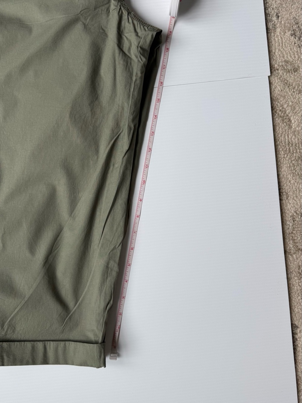 Avenue Poplin Pull-On Capri Pants In Olive - Picture 9 of 9